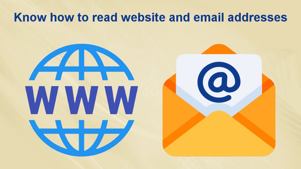 Know how to read website and email addresses
